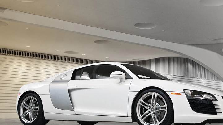 Side Pose Of Audi R8 In White